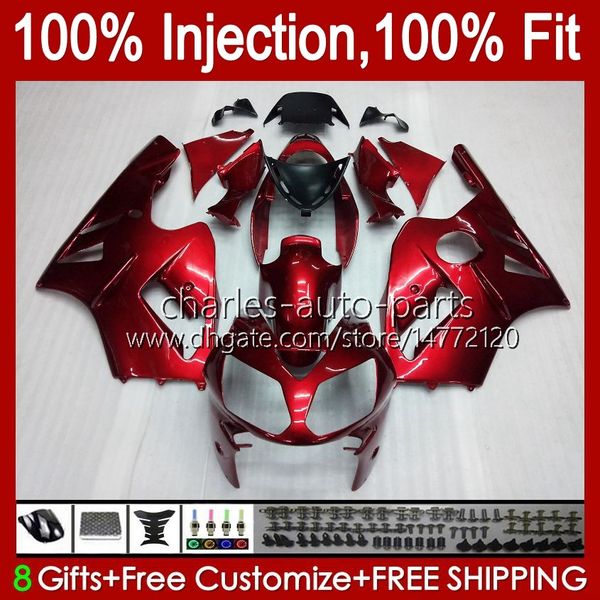 Carénages de moulage par injection pour KAWASAKI NINJA ZX1200 C ZX 1200 12R 1200CC ZX 12 R 1200 CC 00-01 Carrosserie 2No.25 ZX1200C ZX12R 00 01 ZX-12R 2000 2001 Kit de carrosserie OEM métal rouge blk