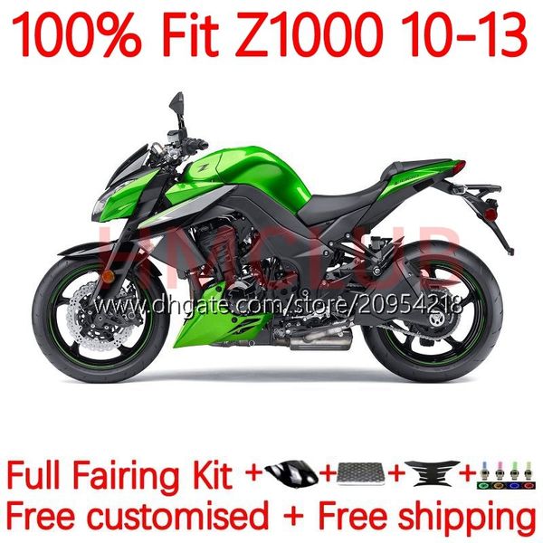 Carénages de moulage par injection pour KAWASAKI NINJA Z-1000 Z 1000 R 2010-2013 Ans Bodys 20No.15 Z-1000R Z1000 10 11 12 13 Z1000R 2010 2011 2012 2013 OEM Carrosserie métal vert