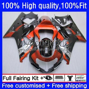 Injectie Mold Backings voor Suzuki GSX-R750 K1 750CC GSXR600 GSXR-750 01-03 Oranje Zwart 19NO.9 GSXR 600 750 CC 01 02 03 600CC GSXR-600 GSXR750 2001 2002 2003 OEM BODYS