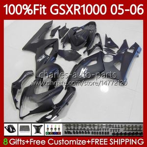 Injectie Mold Backings voor Suzuki GSXR 1000 CC K5 GSXR-1000 GSXR1000 05 06 Carrosserie 122NO.127 1000CC GSX R1000 2005 2006 GSX-R1000 MATTE BLACK 2005-2006 OEM-body-kit