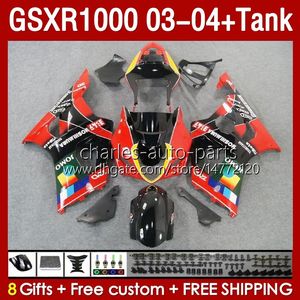 Spuitvormige schimmelbeurten voor Suzuki GSXR-1000 K 3 GSXR 1000 CC K3 GSXR1000 2003 2004 Body 147No.73 GSX-R1000 1000cc 03 04 GSX R1000 2003-2004 OEM KUILEN TAK RED JOMO Stock