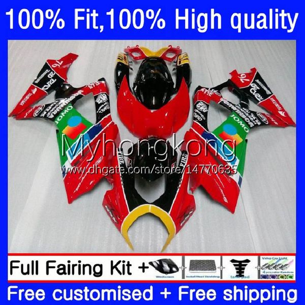 Carenados de molde de inyección para SUZUKI GSXR 1000 CC 1000CC JOMO rojo 2007-2008 Bodys 27No.4 GSX-R1000 GSXR1000 K7 07 08 GSXR-1000 GSXR1000CC 2007 2008 OEM Carrocería