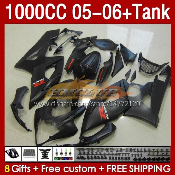 Carenados de moldeo por inyección para SUZUKI GSXR 1000 CC 1000CC K5 05-06 Carrocería 157No.95 GSXR-1000 GSX R1000 GSXR1000 05 06 GSX-R1000 2005 2006 Tanque de carenado OEM negro mate