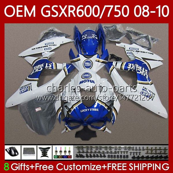 Carénages de moulage par injection pour SUZUKI GSXR-750 GSXR600 GSXR 600 750 CC K8 Lucky blue 2008 2009 2010 88No.137 GSXR750 GSX-R600 GSX-R750 600CC 750CC GSXR-600 08 09 10 Corps