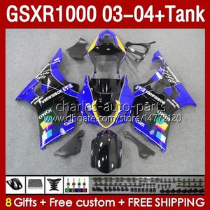 Spuitvormige schimmelbeurten voor Suzuki GSXR1000 GSXR-1000 K 3 GSX R1000 GSXR 1000 CC K3 03 04 Body 147no.47 GSX-R1000 2003 2004 1000CC 2003-2004 OEM KUILING TAK BLUE JOMO Stock