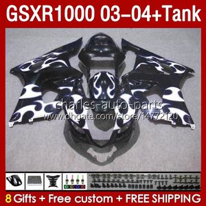 Spuitvormige schimmelbeurten voor Suzuki GSXR1000 GSXR-1000 K 3 GSX R1000 GSXR 1000 CC K3 03 04 Body 147no.60 GSX-R1000 2003 2004 1000CC 2003-2004 OEM KUILEN TAK SILLY FLAMMEN