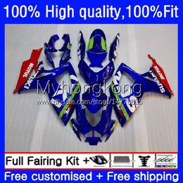 Carénages de moulage par injection pour SUZUKI GSXR600 GSXR-750 750CC GSX-R750 Usine bleu chaud K6 06-07 21No.8 GSXR 600 750 CC 600CC GSX-R600 06 07 GSXR-600 GSXR750 2006 2007 Corps OEM