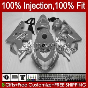 Carénages de moulage par injection pour SUZUKI GSXR600 GSXR750 GSXR-750 K4 04 05 43No.126 GSXR 750CC 600CC 750 600 CC GSXR-600 Gris clair 2004 2005 GSX-R750 2004-2005 Kit de carrosserie OEM