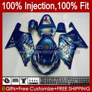 Spuitgietverbarsting voor Suzuki GSXR600 BLAUWE VLAMES GSXR750 600CC 750CC K1 01 02 03 37NO.120 GSXR-750 GSXR 600 750 CC GSXR-600 2001 2002 2003 GSX-R750 01-03 OEM-lichaam