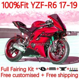 Spuitgietmatrijs Stroomlijnkappen Voor YAMAHA YZF-R6 YZF600 YZF R6 R 6 600 CC 17-22 Carrosserie 28No.23 YZFR6 17 18 19 20 21 22 YZF-600 2017 2018 2019 2020 2021 2022 OEM Body metaal rood