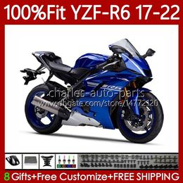 PAQUETES DE MOLD DE INYECCIÓN PARA YAMAHA YZF-R6 YZF R6 R 6 600 CC YZFR6 GLOSS BLUE 17 18 19 20 21 22 Cuerpo 119NO.96 YZF-600 2017 2018 2019 2020 2021 2022 YZF600 17-22 OEM Bodywork