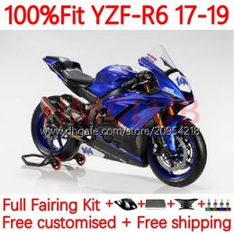 Spuitgietmatrijs Stroomlijnkappen Voor YAMAHA YZF-R6 YZF600 YZF R6 R 6 600 CC 17-22 Carrosserie 28No.33 YZFR6 17 18 19 20 21 22 YZF-600 2017 2018 2019 2020 2021 2022 OEM Body blauw zwart