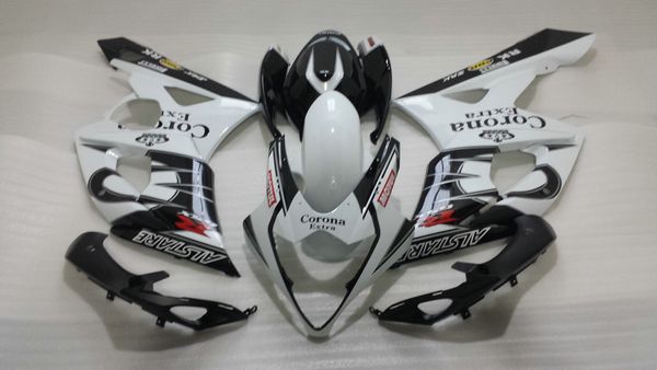 Molde de inyección Kit de carenados para 2005 2006 SUZUKI GSXR1000 GSX R1000 K5 05 06 GSXR 1000 Corona blanco negro kit de carenado + 7 regalos MG88