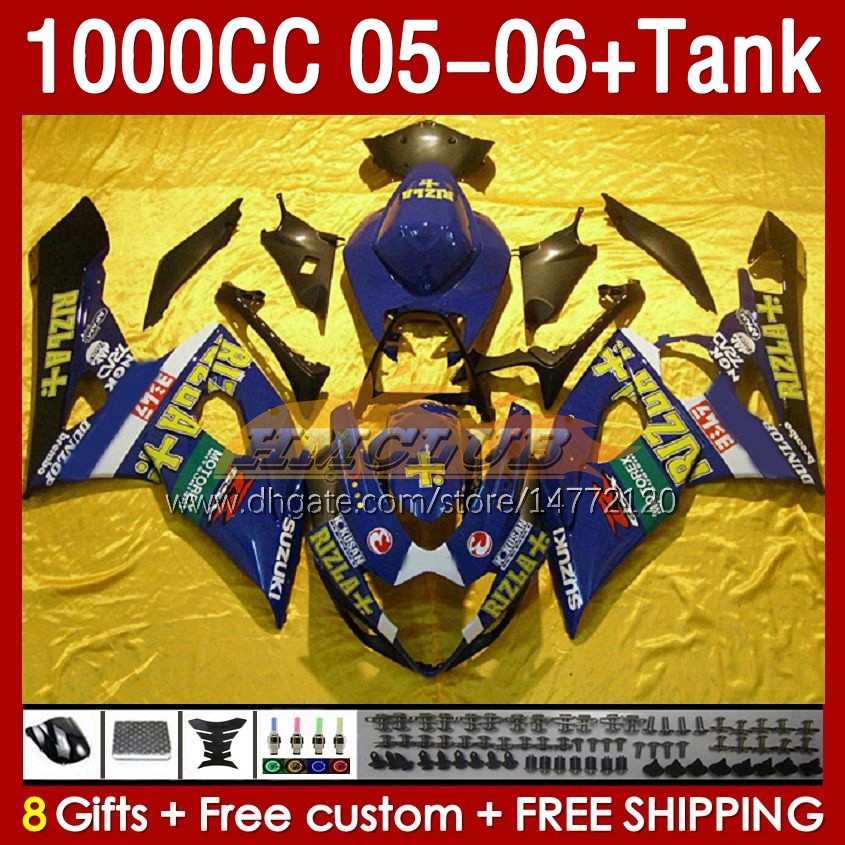 Injektionsm￶gelm￤ssor Tank f￶r Suzuki GSXR 1000 CC K5 GSX-R1000 05-06 Kroppsverk 157NO.110 GSXR-1000 GSXR1000 2005 2006 GSX R1000 1000CC 05 06 OEM FAIRING Blue Factory