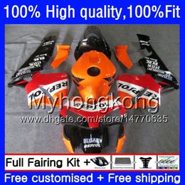 Injectievorm voor HONDA CBR 600RR 600F5 600CC 600 RR F5 03 04 49HM.141 CBR600RR Zwart Orange 2003 2004 CBR600F5 CBR600 RR 03 04 FUNINGSET