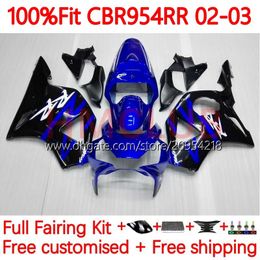 Spuitgietmatrijs Voor HONDA CBR 954 900 RR CC CBR900 CBR954 RR 02-03 Lichaam 116No.6 CBR 900RR 954RR 900CC CBR954RR 02 03 CBR954-RR CBR900RR 2002 2003 OEM Kuip blauw zwart