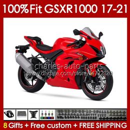 Moule d'injection pour SUZUKI GSX-R1000 GSXR 1000 CC K17 2017-2021 rouge brillant 146No.162 Bodys GSXR-1000 GSXR1000 17 18 19 20 21 1000CC 2017 2018 2019 2020 2021 OEM Carénage