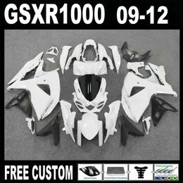 Kit carénage personnalisation libre de moulage par injection pour Suzuki GSXR1000 09 10 11 12 carénages blanc noir fixé gsxr 1000 2009-2012 IT21