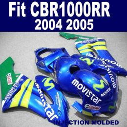 Moulage par injection Kit de carénage de haute qualité pour HONDA CBR 1000RR 2004 2005 ensemble de carénages movistar bleu vert CBR1000RR 04 05 KA67