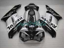 Injectie Mold Hoge Kwaliteit ABS Bodykits voor Honda 2004 2005 CBR1000 RR Black Silver Repsol Fairing Kit CBR1000RR 04 05 Valerijen Set SL33