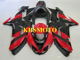 Injectie Mold Motorcycle Fairing Kit voor Kawasaki Ninja ZX10R 06 07 ZX 10R 2006 2007 ABS Hot Red Black Backings Set + Gifts KX11