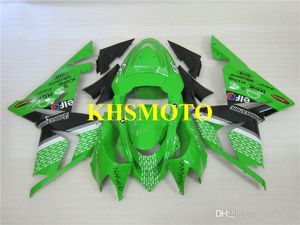 Kit de carénage de moto, moule d'injection pour KAWASAKI Ninja ZX10R 04 05 ZX 10R 2004 2005, ensemble de carénages ABS vert noir + cadeaux KM15