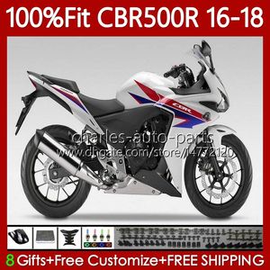 Molde de inyección OEM para HONDA Body CBR500 CBR 500 R RR CC 500R 500CC 16-18 Carrocería 111No.15 CBR500CC CBR500R Blanco rojo azul 16 17 18 CBR500RR 2016 2017 2018 Carenados