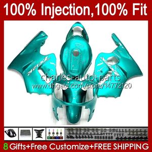 Moulage par injection OEM Pour KAWASAKI NINJA ZX 12 R 1200 CC ZX1200C ZX1200 C 2000 2001 Corps 2No.126 ZX12R 00 01 ZX 1200 12R 1200CC Carrosserie ZX-12R 00-01 ABS Carénage brillant cyan