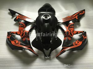 Injectie Gegoten 100% Fit voor Honda Backings CBR600RR 2007 2008 Red Sticker Black Fairing Kit CBR 600RR 07 08 LL27