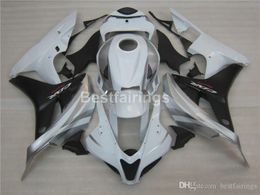 Kit de carenado moldeado por inyección para Honda CBR600RR 2007 2008 juego de carenados clásicos blancos y negros CBR600RR 07 08 LL26