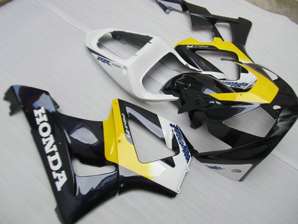 Personnaliser gratuitement le kit de carénage moulé par injection pour Honda CBR900RR 00 01 CBR929RR 2000 2001 ensemble de carénages jaune noir blanc OT18