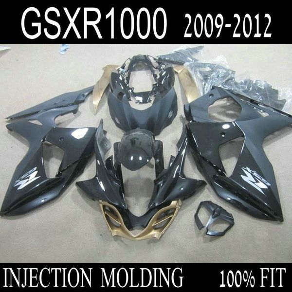 Kit de carenado moldeado por inyección para Suzuki GSXR1000 09 10 11 12 carenados negros set gsxr 1000 2009-2012 IT31