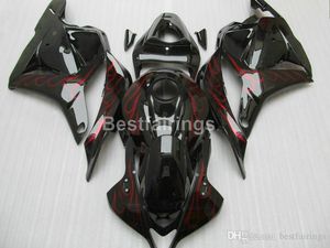 Spuitgieten 100% Fit voor Honda Backings CBR 600RR 09 10 11 Rode Flames Black Fairing Kit CBR600RR 2009 2010 2011 XS09