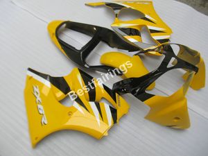 Moldeo por inyección 100% apto para carenados Kawasaki Ninja ZX6R 00 01 02 kit de carenado negro amarillo ZX6R 2000 2001 2002 TY19