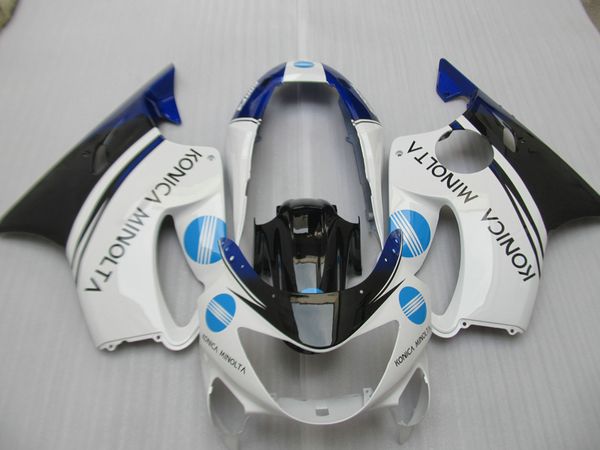 Piezas de carenado de moldeo por inyección para Honda CBR600 F4 1999 2000 juego de carenados blancos y azules CBR600F4 99 00 OT03