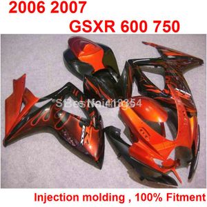 Kit de carénage de moulage par injection pour SUZUKI GSXR600 GSXR750 2006 2007 rouge noir GSXR 600 750 06 07 QQ39