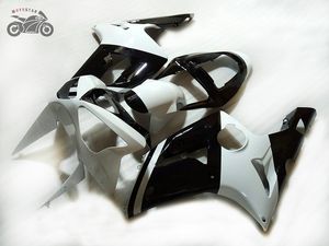 Kit de carenados de moldeo por inyección para Kawasaki 2003 2004 Ninja ZX6R ZX636 03 04 ZX-6R 636 blanco negro moto ABS plástico carenado partes del cuerpo