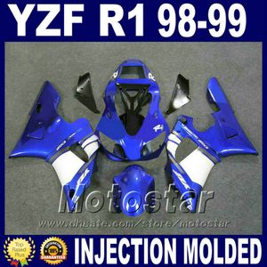 Spuitgieten voor Yamaha 1998 1999 R1 Fairing Kit YZF-R1 Blauw White ABS Plastic Body Set 98 99 YZF R1 Valerijen P9M8