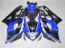 Kit de carenado personalizado sin moldeo por inyección para Suzuki GSXR1000 05 06 juego de carenados azul negro GSXR1000 2005 2006 OT22