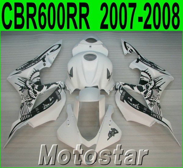 Piezas de motocicleta de moldeo por inyección para carenados HONDA CBR600RR 2007 2008 kit de carenado personalizado blanco negro CBR 600RR F5 07 08 LY35
