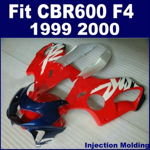 Injectie Gieten Onderdelen voor Honda CBR 600 F4 1999 2000 Rood Blue Full Fairing Kit 99 00 CBR600 F4 Fairing Sets XVGT