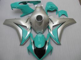 Spuitgieten Plastic Fairing Kit voor Honda CBR1000RR 2008-2011 Silver Green Backings Set CBR1000RR 08 09 10 11 OT05