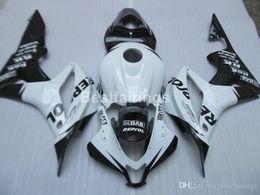Carenados de plástico moldeado por inyección para Honda CBR600RR 2007 2008 kit de carenado blanco negro CBR600RR 07 08 LL06