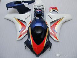 Kit de carenado más vendido de moldeo por inyección para HONDA CBR1000RR 2008-2011 juego de carenados azul profundo y blanco CBR1000RR 08 09 10 11 OT22