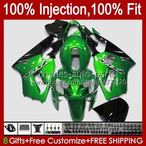 Cuerpo OEM de inyección para KAWASAKI NINJA ZX 1200 CC 12 R ZX1200C ZX12R 00 01 Carrocería 2No.187 ZX 1200 12R 1200CC ZX-12R 2000 2001 ZX1200 C 00-01 100% Ajuste Carenado metal verde