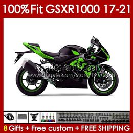 Cuerpo OEM de inyección para SUZUKI GSXR1000 K17 GSXR 1000 CC 2017 2018 2019 2020 2021 Carrocería 146No.82 1000CC GSX-R1000 17-21 GSXR-1000 17 18 19 20 21 Carenados verde plano