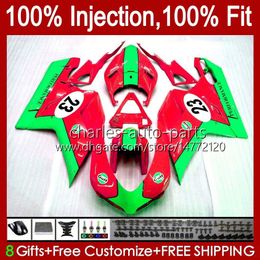 Inyección OEM para DUCATI 1198S 848R 848 1098 1198 S R 07 08 09 10 11 12 Carenado 18No.149 Cuerpo 848S 1098S 2007 2008 2009 2010 2011 2012 1098R Rojo Verde 1198R 07-1 2 carenado