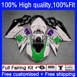 Injectie OEM voor Ducati 848S 1098S 1198S 07-12 Cowling 14NO.160 848R 848 1098 1198 Witgroen S R 07 08 09 10 11 12 LICHAAM 1098R 1198R 2007 2008 2009 2010 2011 2012 Kuip