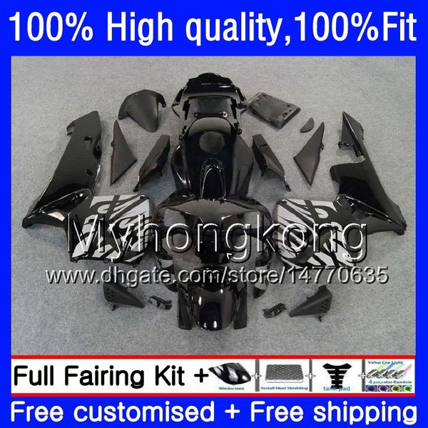 Injection OEM Pour HONDA CBR 600RR 600F5 600CC CBR600 RR F5 03 04 Argent noir 49HM.10 CBR600RR 03 04 CBR600F5 CBR 600 RR 2003 2004 Carénages