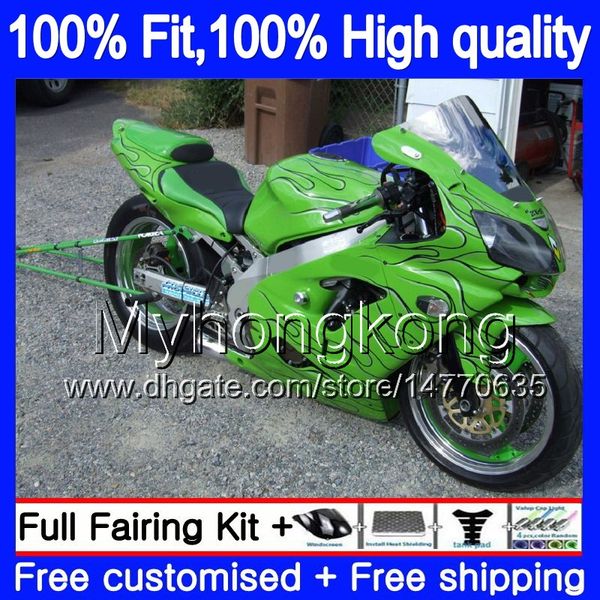 Inyección OEM para KAWASAKI ZX1200 ZX 12R 1200CC 2002 2003 2004 2005 2006 224MY.44 ZX 12 R ZX-12R ZX12R 02 03 04 05 06 Carenado Verde negro